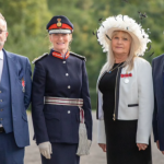 Trevor Bate, Lord-Lieutenant of Shropshire, Mrs Anna Turner, Amanda Medlyn & Nigel Dugmore - BEM presentation Shropshire 2021