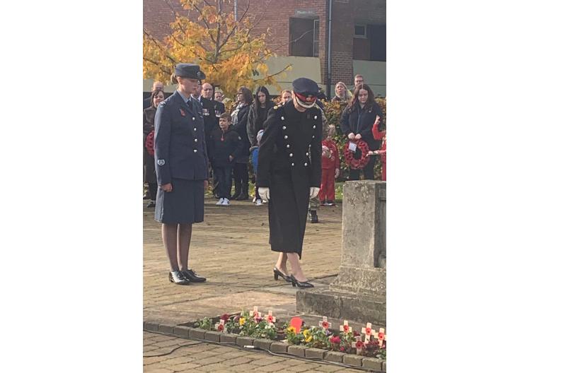HM Lord-Lieutenant of Shropshire, Anna Turner with The Lord-Lieutenant's RAF Cadet Warrant Officer Harriet Simmonds