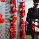 Lord-Lieutenant of Shropshire, Anna Turner laying a wreath at Remembrance day