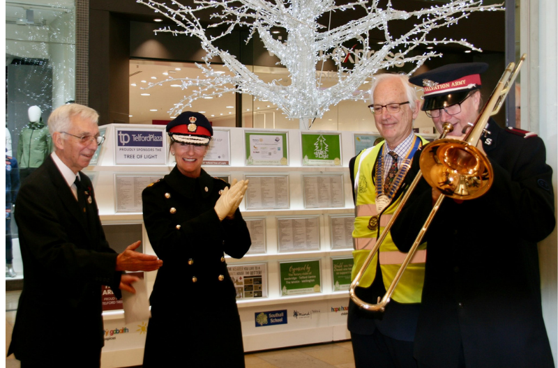 HM Lord-Lieutenant of Shropshire switching on Tree of Lights in Telford