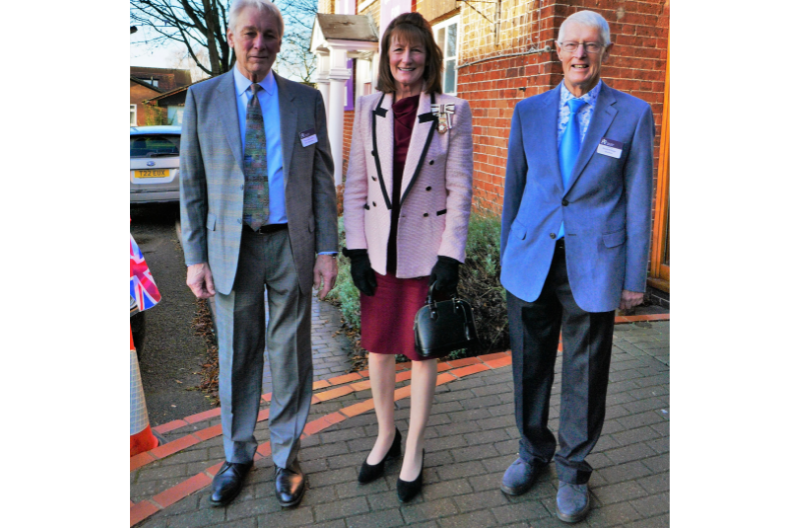 HM L-L of Shropshire together with David Milledge and Terry Lipscombe of The Arts Society Wrekin