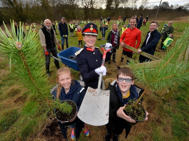 Lord-Lieutenant of Shropshire, QGC Tree planting, Norton in Hales Primary School