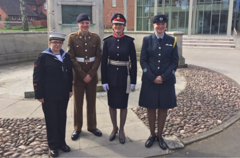 Lord-Lieutenant of Shropshire with her cadets
