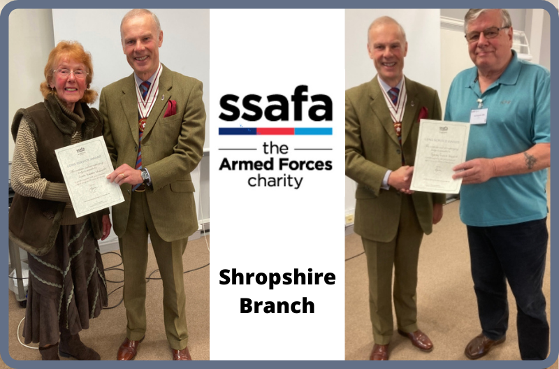 SSAFA Shropshire, long service award presentation