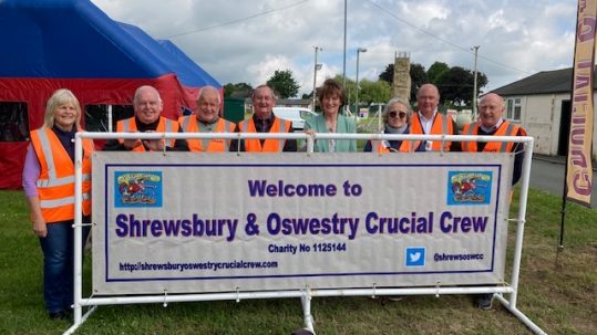 Lord-Lieutenant of Shropshire, Anna Turner with volunteers from Shrewsbury & Oswestry Crucial Crew
