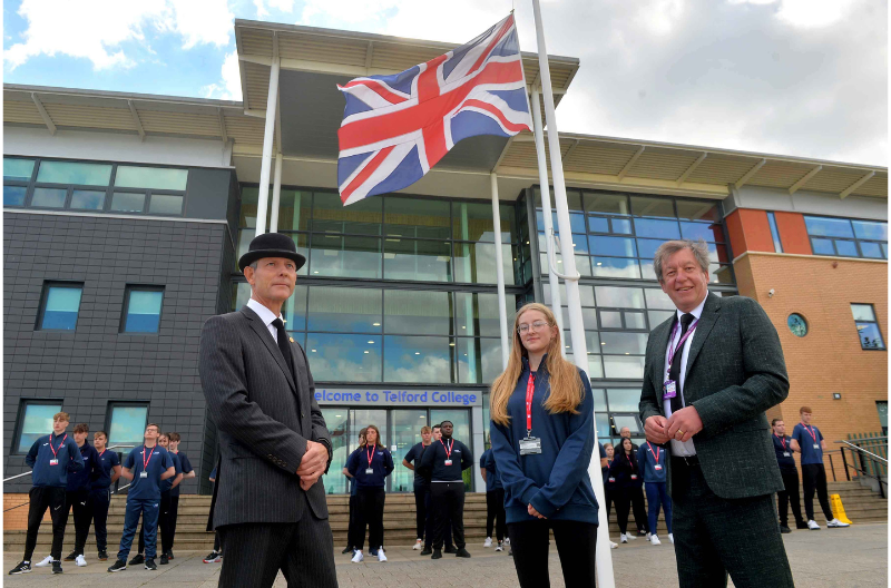 Sir Edward Tate DL attends memorial parade for Her late Majesty at Telford College