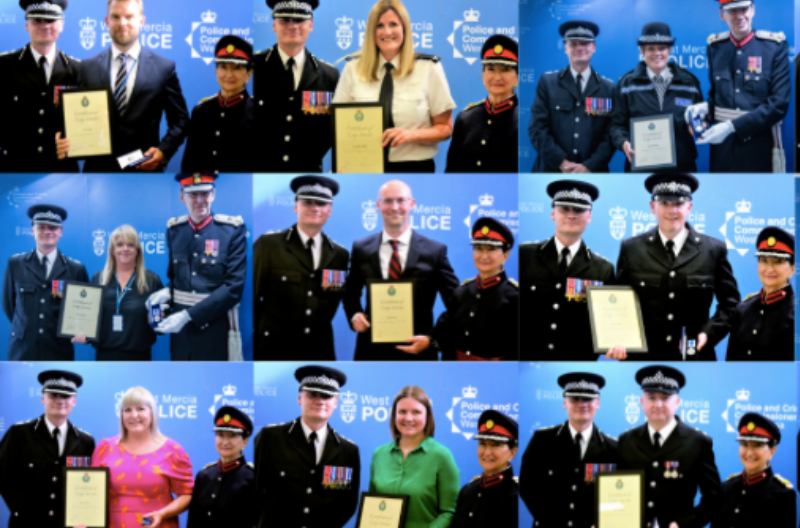 Long Service Award honours for West Mercia Police officers and staff presented by the Lord-Lieutenant of Herefordshire and The Vice Lord-Lieutenant of Shropshire