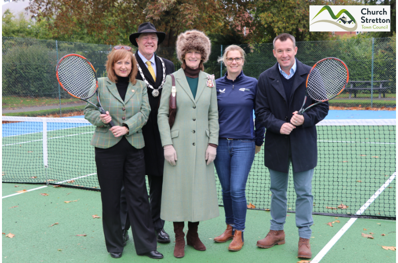 Lord Lieutenant of Shropshire opens Church Stretton newly refurbished tennis courts