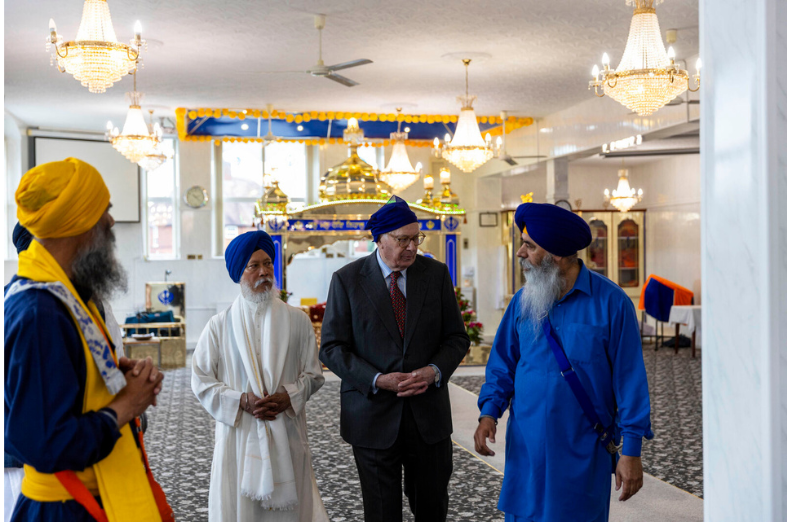 Duke Hadley Guru Nanak Gurdwara Gloucester visits