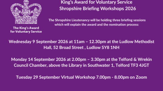 Shropshire KAVS Workshop dates