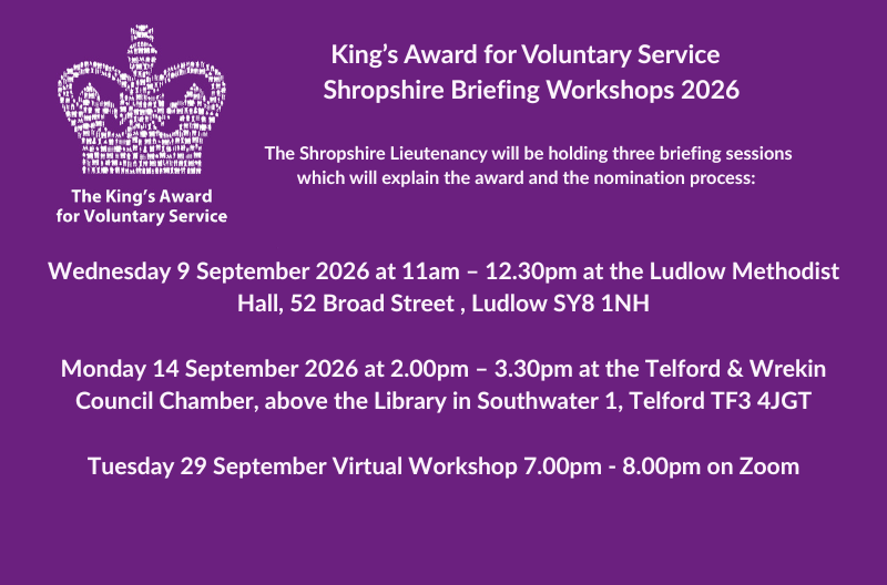 Shropshire KAVS Workshop dates